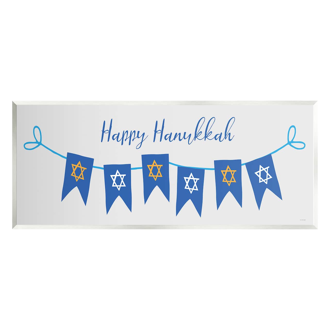Stupell Industries Happy Hanukkah Star of David Banner Wall Art